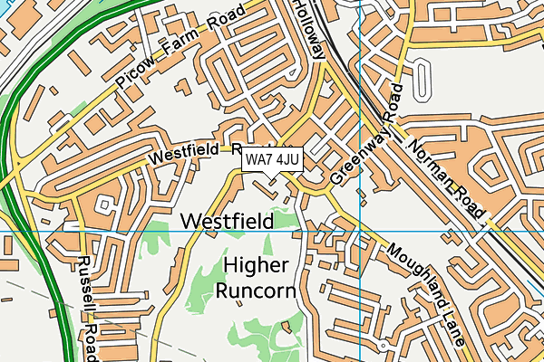 WA7 4JU map - OS VectorMap District (Ordnance Survey)