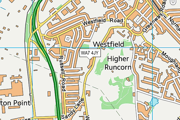 WA7 4JY map - OS VectorMap District (Ordnance Survey)