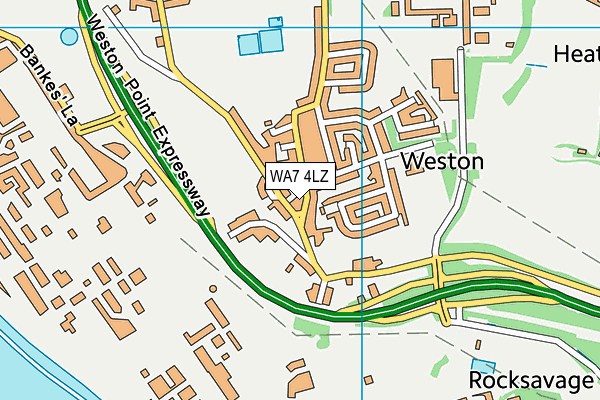 WA7 4LZ map - OS VectorMap District (Ordnance Survey)