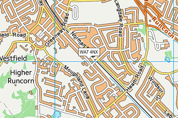 WA7 4NX map - OS VectorMap District (Ordnance Survey)