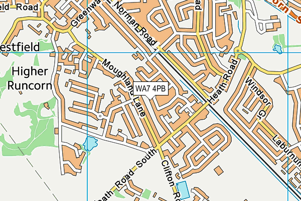 WA7 4PB map - OS VectorMap District (Ordnance Survey)