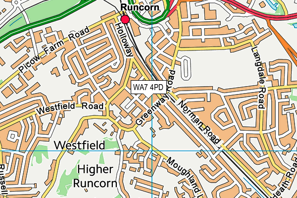 WA7 4PD map - OS VectorMap District (Ordnance Survey)