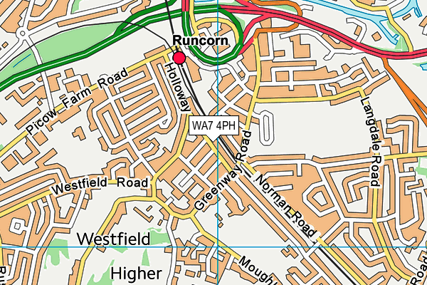 WA7 4PH map - OS VectorMap District (Ordnance Survey)