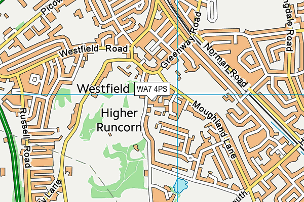 WA7 4PS map - OS VectorMap District (Ordnance Survey)
