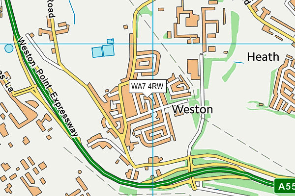 WA7 4RW map - OS VectorMap District (Ordnance Survey)