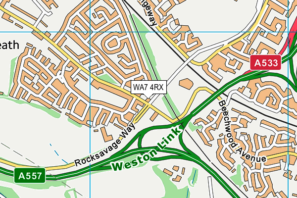 WA7 4RX map - OS VectorMap District (Ordnance Survey)