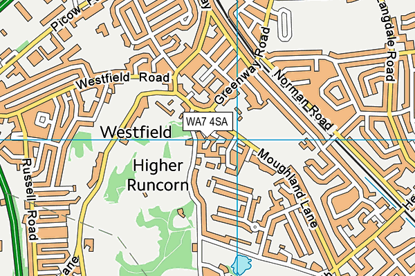 WA7 4SA map - OS VectorMap District (Ordnance Survey)