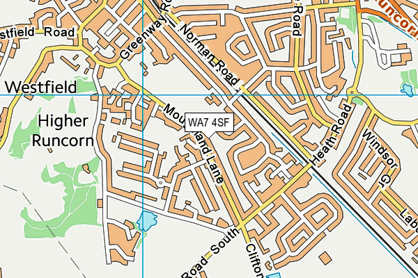WA7 4SF map - OS VectorMap District (Ordnance Survey)