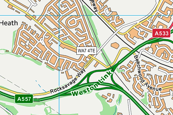 WA7 4TE map - OS VectorMap District (Ordnance Survey)
