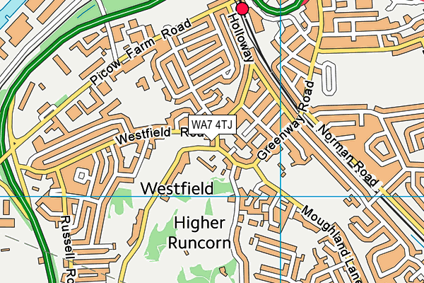 WA7 4TJ map - OS VectorMap District (Ordnance Survey)