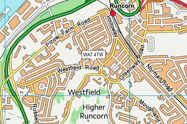WA7 4TW map - OS VectorMap District (Ordnance Survey)
