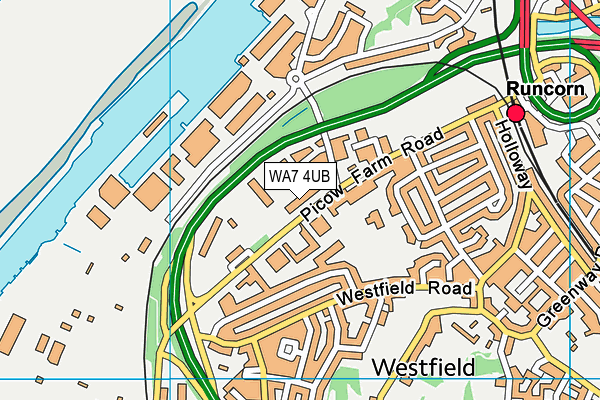 WA7 4UB map - OS VectorMap District (Ordnance Survey)