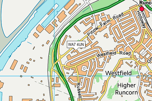 WA7 4UN map - OS VectorMap District (Ordnance Survey)
