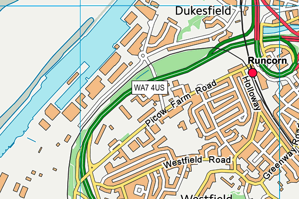 WA7 4US map - OS VectorMap District (Ordnance Survey)