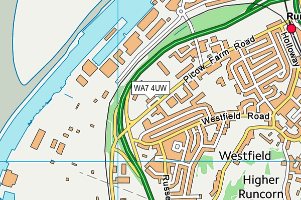 WA7 4UW map - OS VectorMap District (Ordnance Survey)