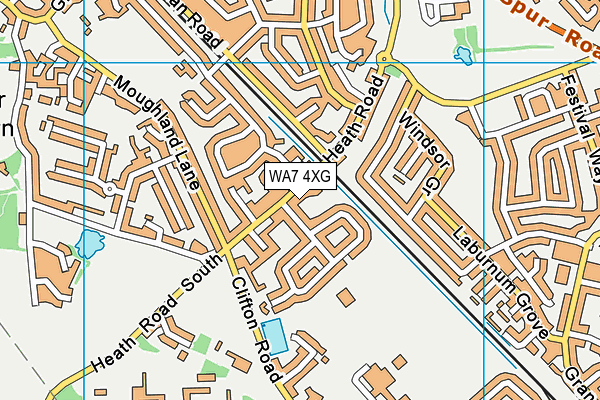 WA7 4XG map - OS VectorMap District (Ordnance Survey)