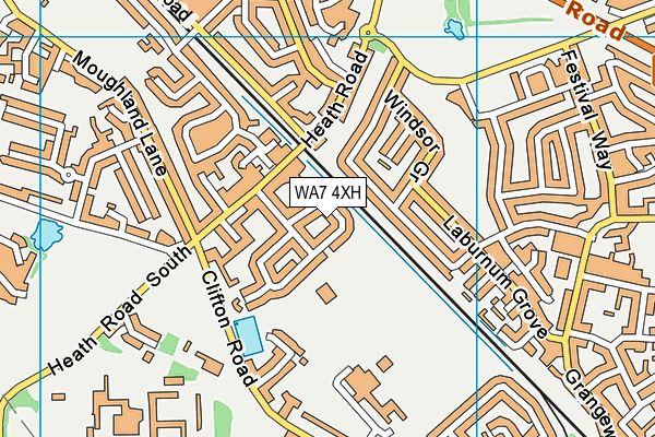 WA7 4XH map - OS VectorMap District (Ordnance Survey)