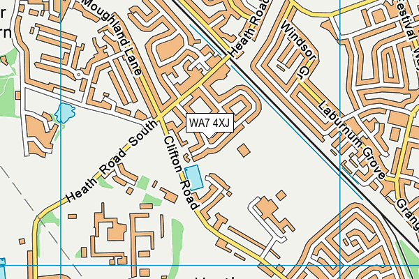 WA7 4XJ map - OS VectorMap District (Ordnance Survey)
