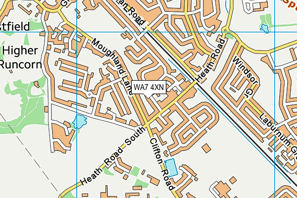 WA7 4XN map - OS VectorMap District (Ordnance Survey)