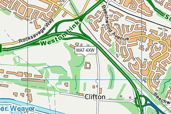 WA7 4XW map - OS VectorMap District (Ordnance Survey)