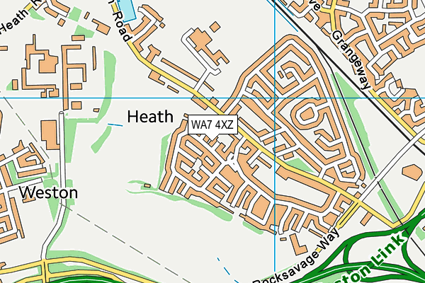 WA7 4XZ map - OS VectorMap District (Ordnance Survey)