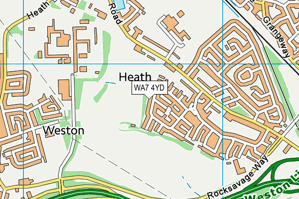 WA7 4YD map - OS VectorMap District (Ordnance Survey)