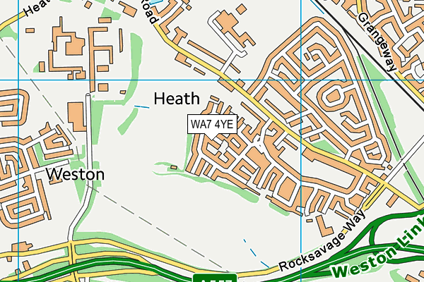 WA7 4YE map - OS VectorMap District (Ordnance Survey)