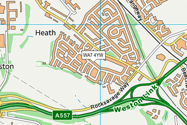 WA7 4YW map - OS VectorMap District (Ordnance Survey)