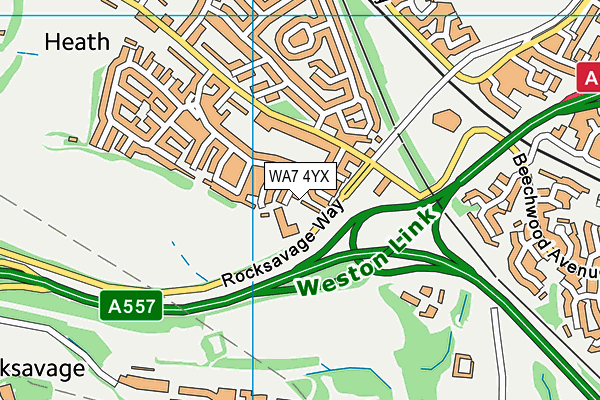 WA7 4YX map - OS VectorMap District (Ordnance Survey)