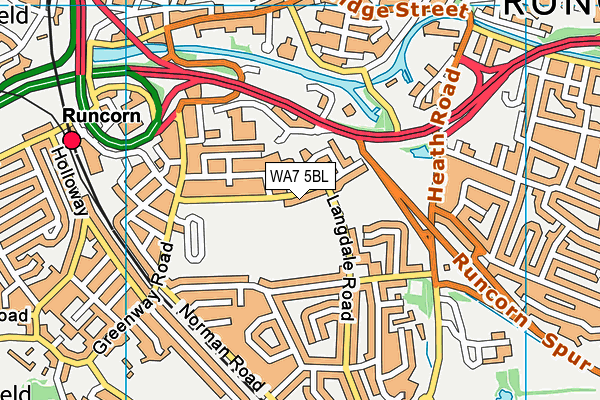 WA7 5BL map - OS VectorMap District (Ordnance Survey)