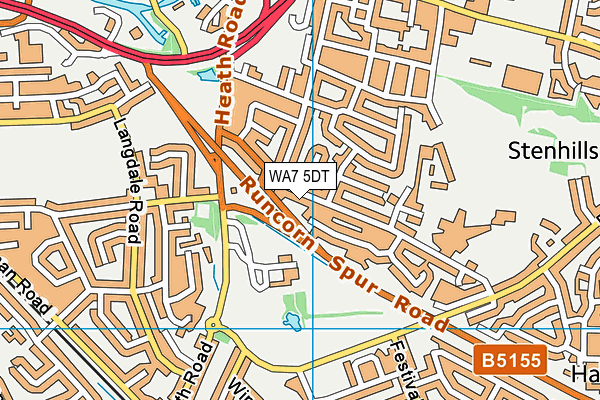 WA7 5DT map - OS VectorMap District (Ordnance Survey)