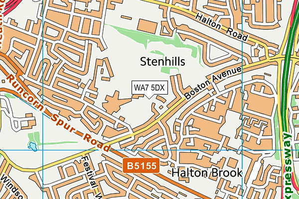 Grange Comprehensive School (Closed) map (WA7 5DX) - OS VectorMap District (Ordnance Survey)