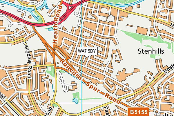 WA7 5DY map - OS VectorMap District (Ordnance Survey)
