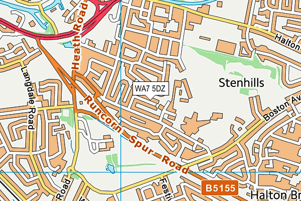 WA7 5DZ map - OS VectorMap District (Ordnance Survey)