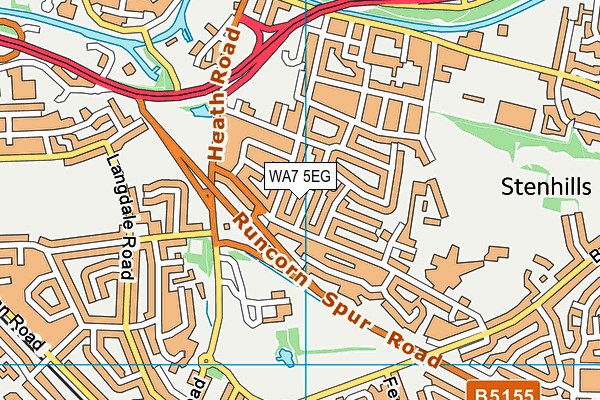 WA7 5EG map - OS VectorMap District (Ordnance Survey)