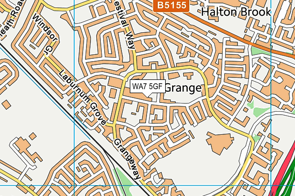 WA7 5GF map - OS VectorMap District (Ordnance Survey)