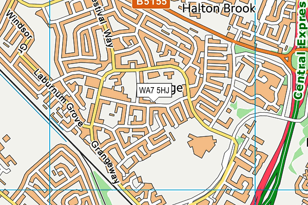 WA7 5HJ map - OS VectorMap District (Ordnance Survey)