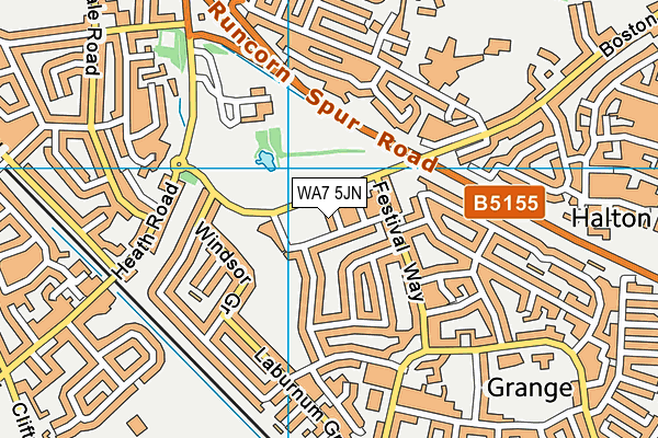 WA7 5JN map - OS VectorMap District (Ordnance Survey)