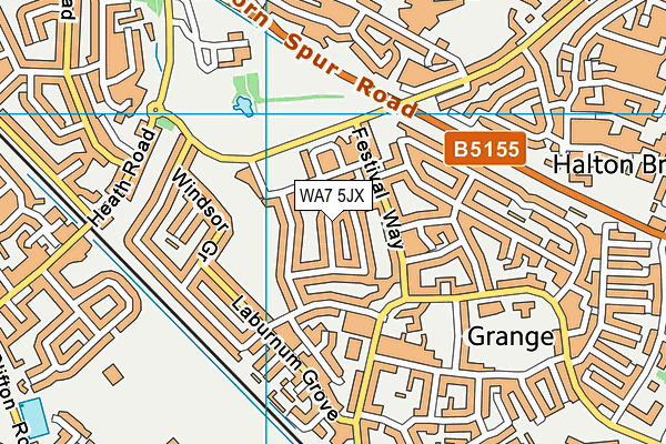 WA7 5JX map - OS VectorMap District (Ordnance Survey)