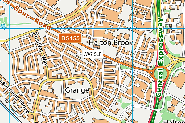 WA7 5LF map - OS VectorMap District (Ordnance Survey)