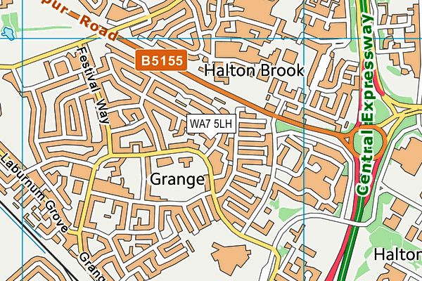 WA7 5LH map - OS VectorMap District (Ordnance Survey)