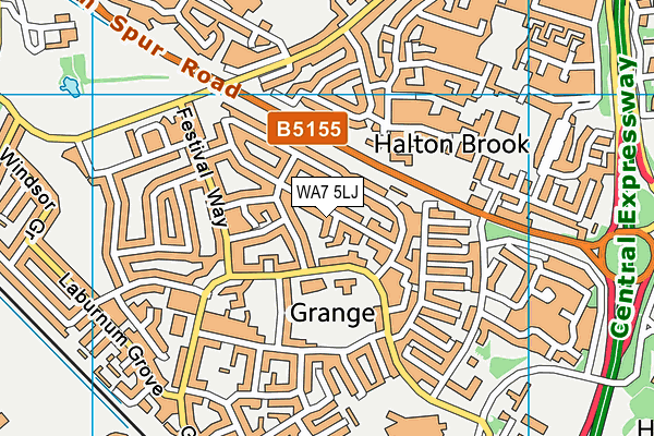 WA7 5LJ map - OS VectorMap District (Ordnance Survey)