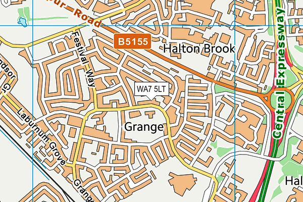 WA7 5LT map - OS VectorMap District (Ordnance Survey)