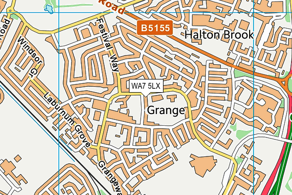 WA7 5LX map - OS VectorMap District (Ordnance Survey)