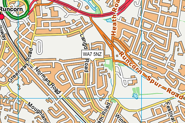 WA7 5NZ map - OS VectorMap District (Ordnance Survey)