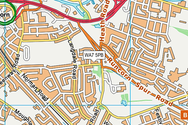 WA7 5PB map - OS VectorMap District (Ordnance Survey)