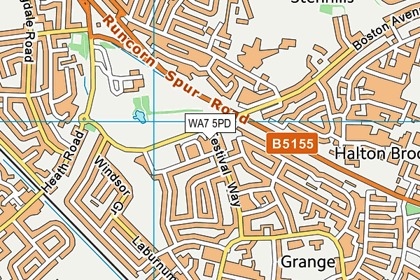 WA7 5PD map - OS VectorMap District (Ordnance Survey)