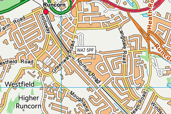 WA7 5PF map - OS VectorMap District (Ordnance Survey)