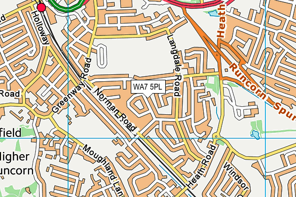 WA7 5PL map - OS VectorMap District (Ordnance Survey)
