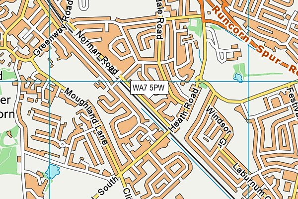 WA7 5PW map - OS VectorMap District (Ordnance Survey)